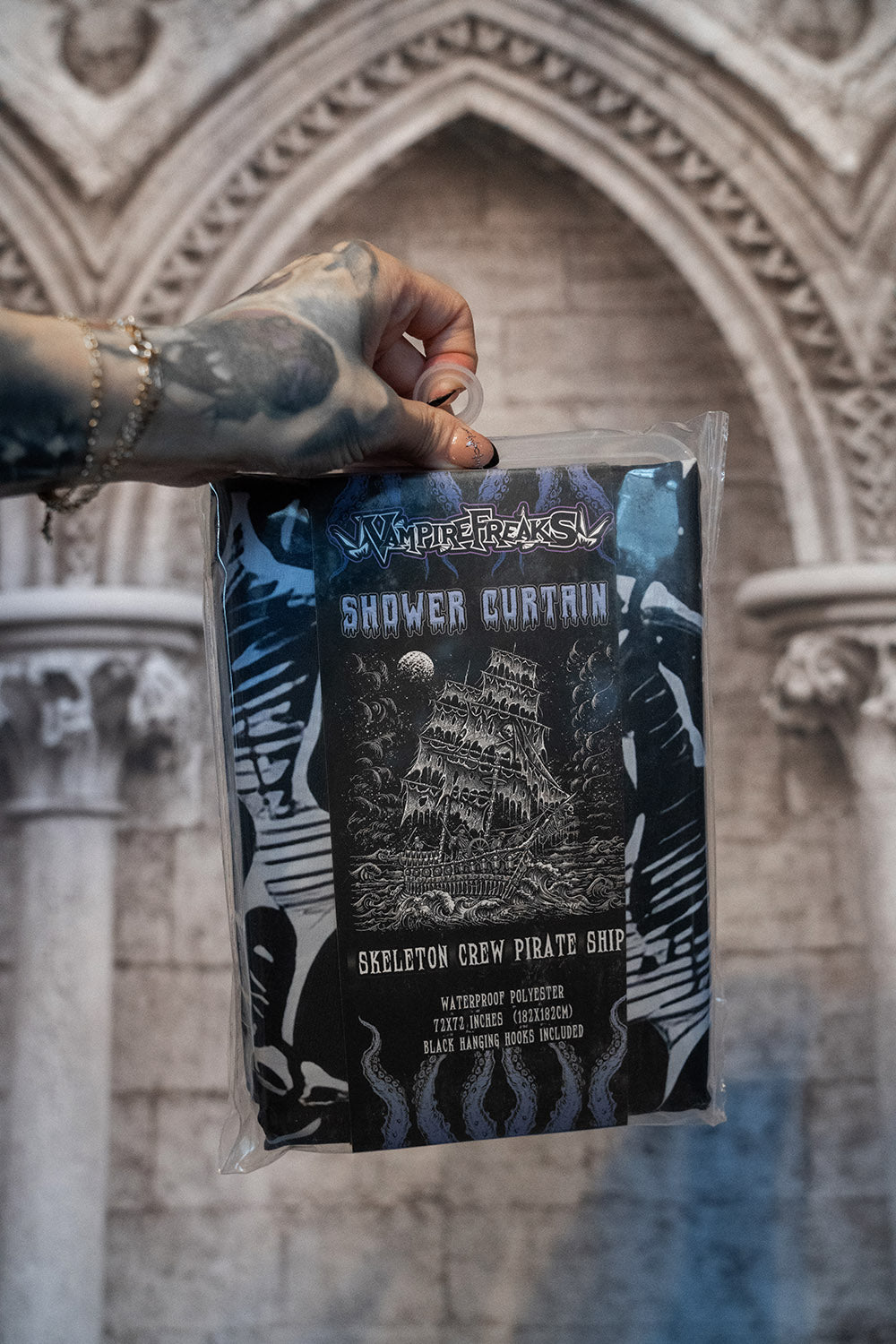 waterproof pirate ship shower curtain