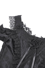Cold shoulder top with black rose