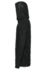 alternative grunge mens top with lace up sleeves
