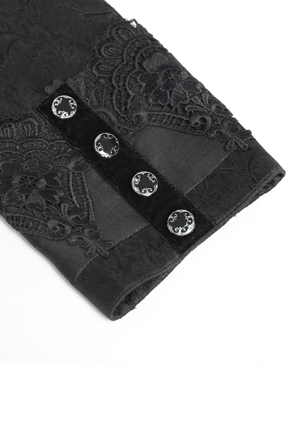 Cuff sleeves with buttons on mens black top