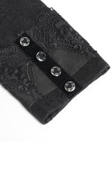 Cuff sleeves with buttons on mens black top