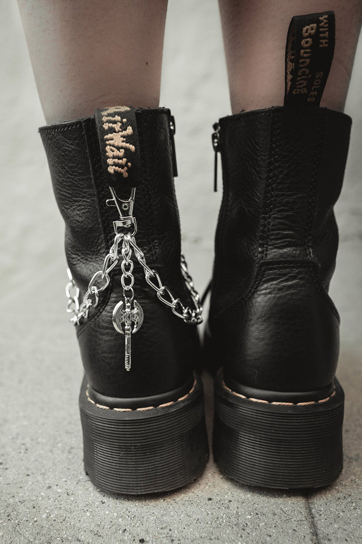 womens punk boot chain strap