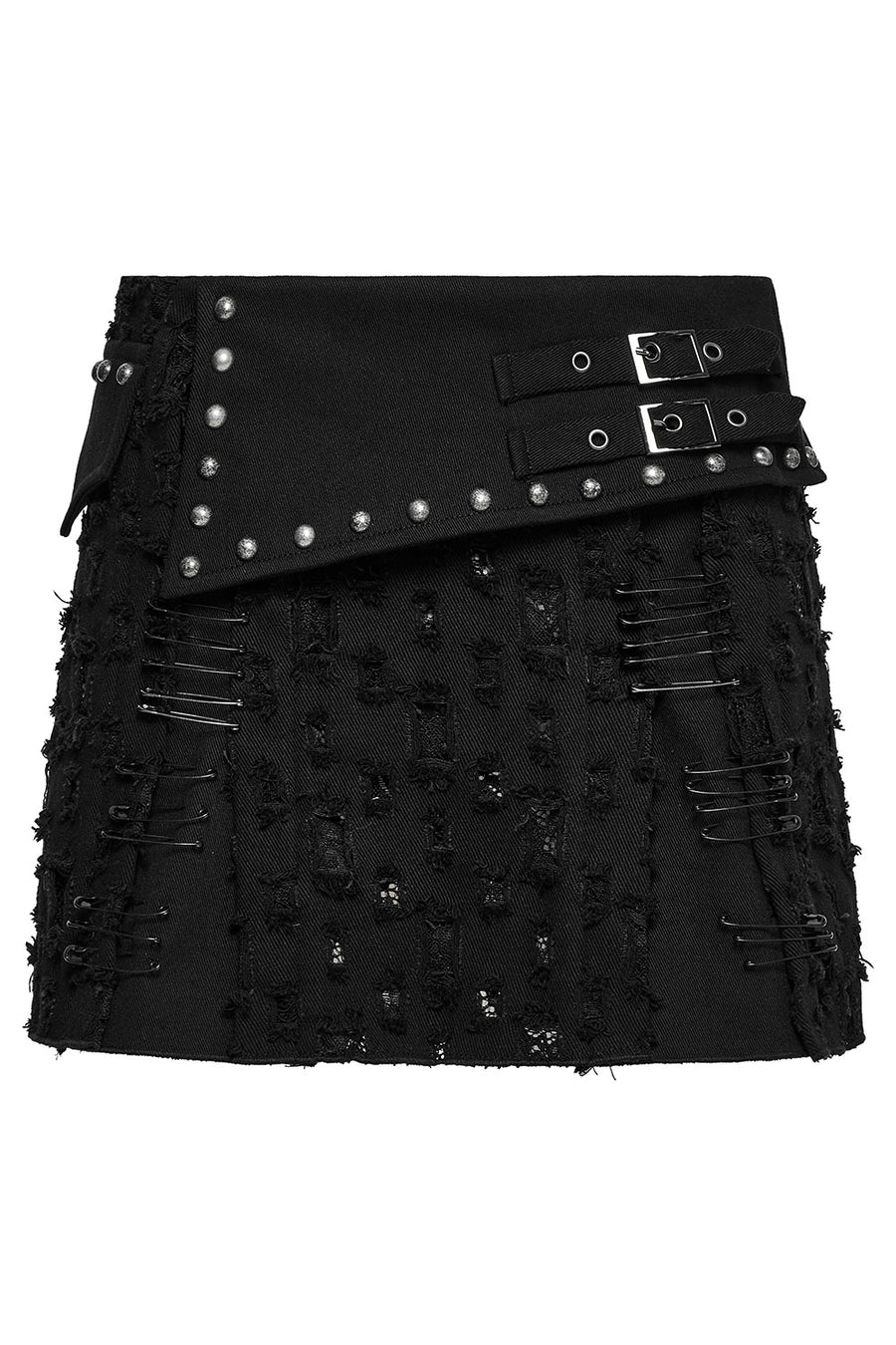 womens low-waisted punk shredded skirt