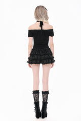 Feminine bloomer shorts with ruffles and bows