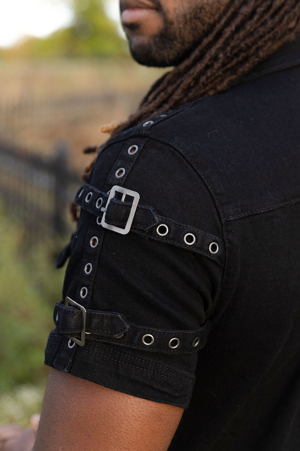 VampireFreaks black reaper shirt with eyelet accents for gothic streetwear dark grunge style and rebellious punk outfits