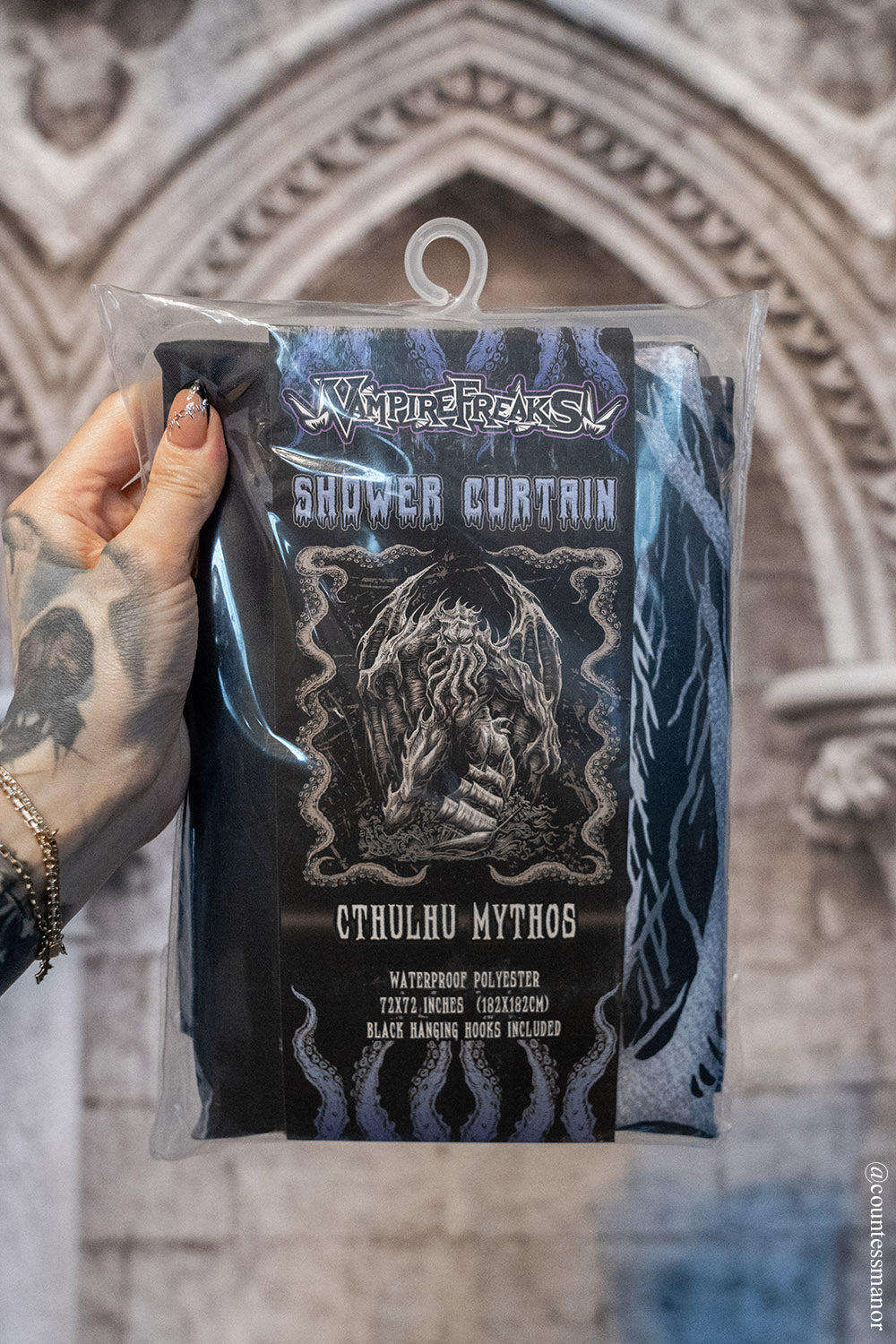 spooky water-proof Cthulhu shower curtain