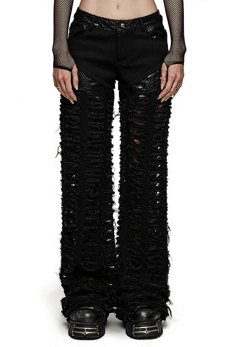 low-rise womens baggy ripped pants