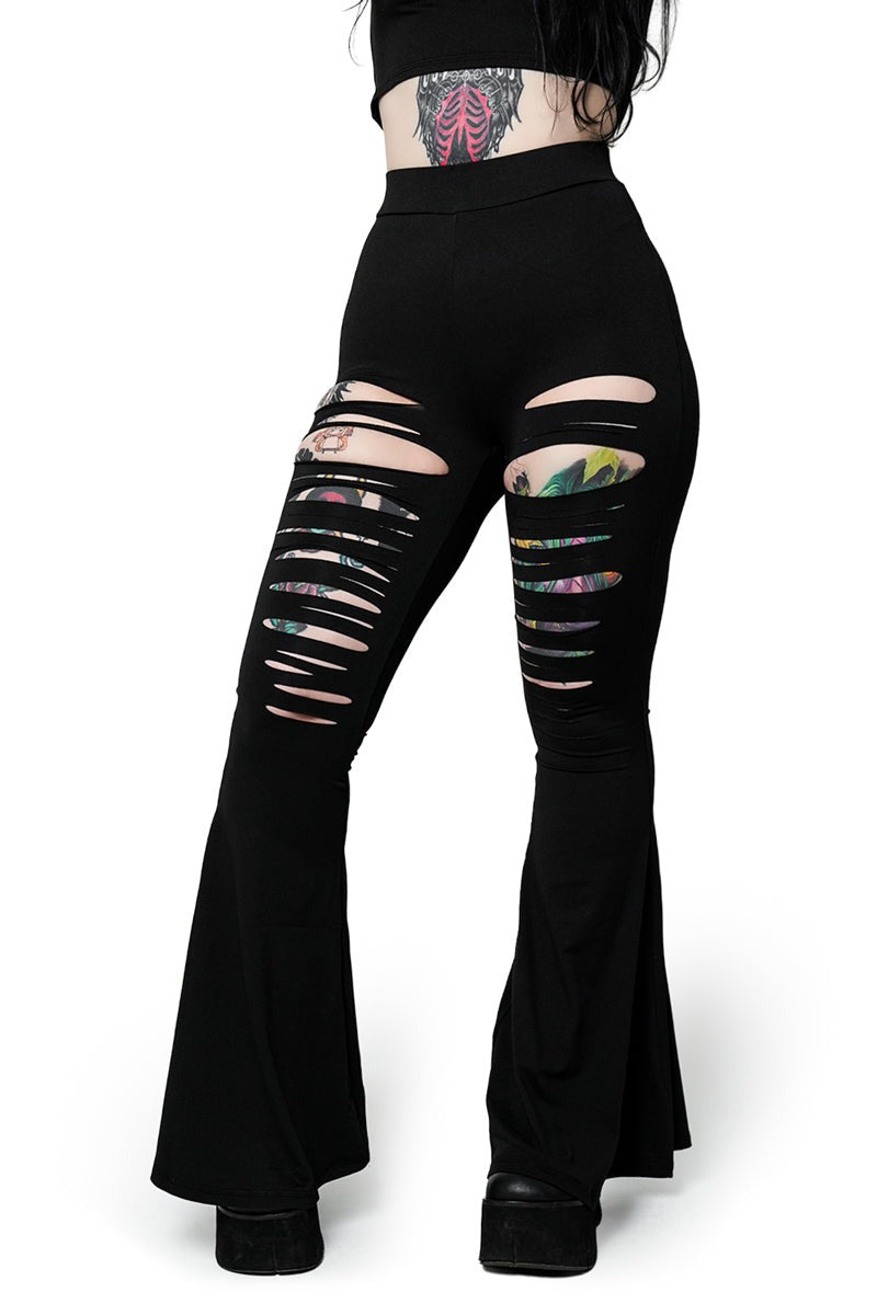 womens high-rise shredded emo pants