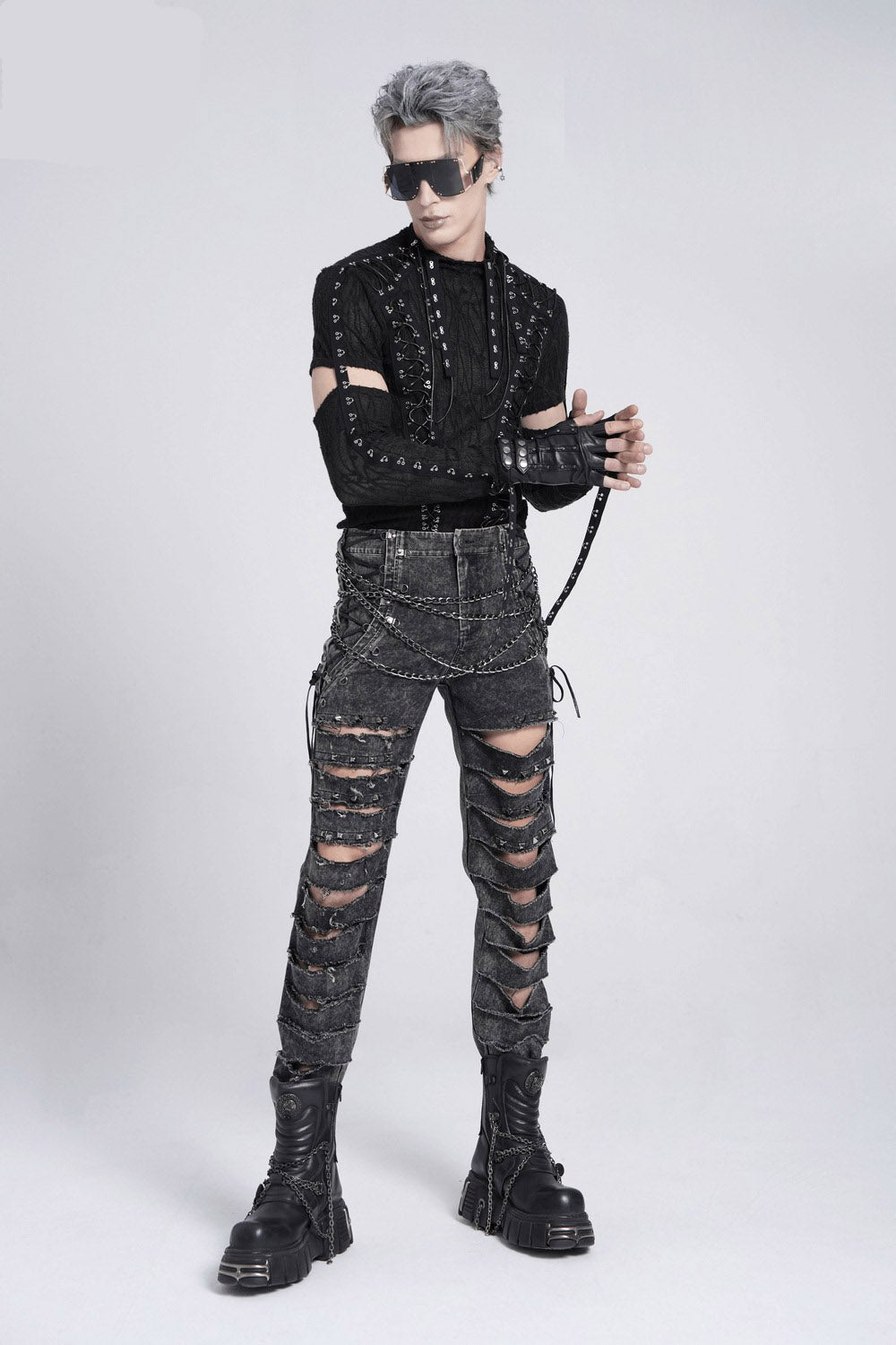 punk mens ripped jeans