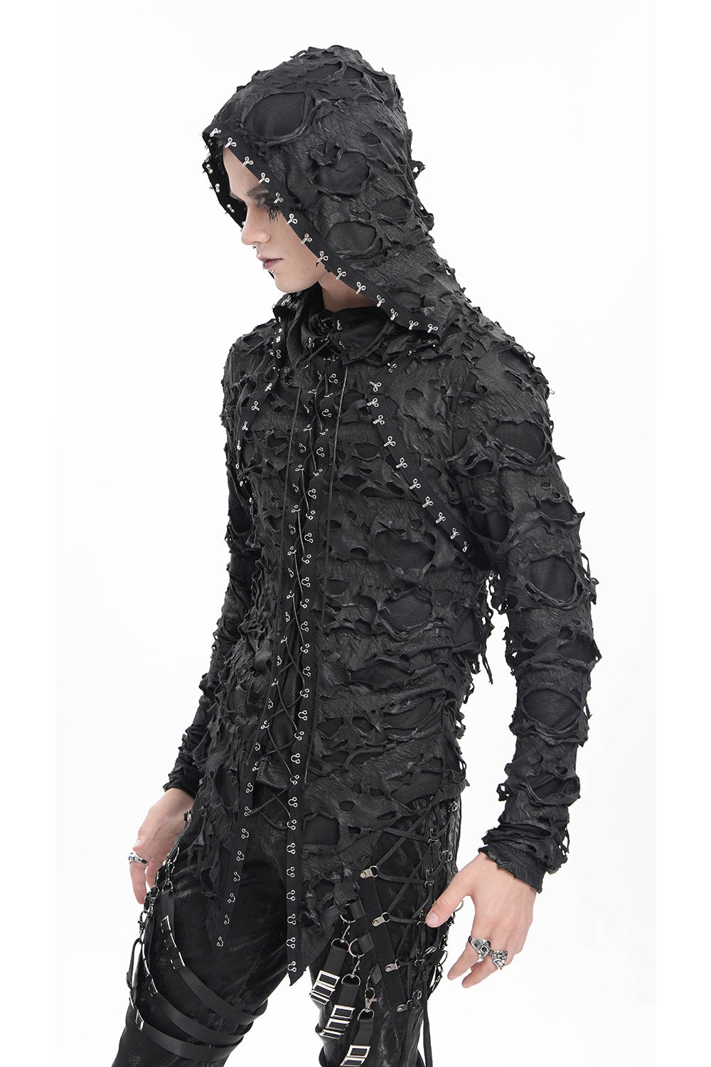 mens asymmetric gothic shirt