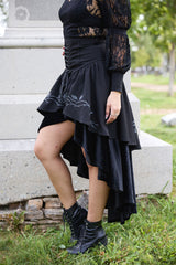 flattering romantic layered high low skirt with corset waist