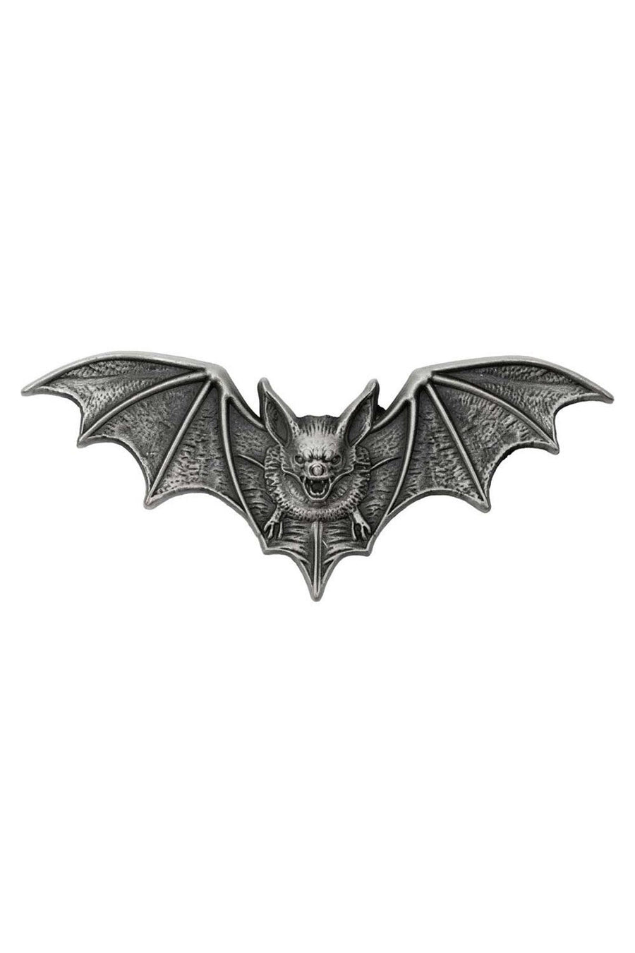 silver bat-shaped brooch