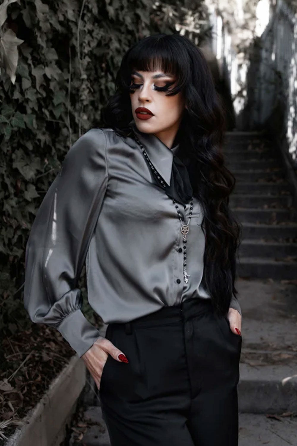 Womens silver blouse