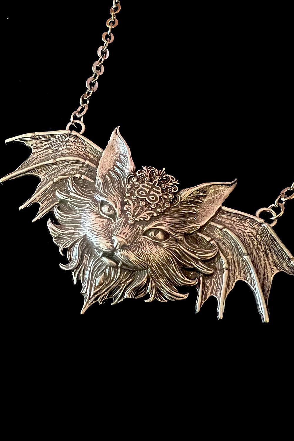 steampunk cat necklace