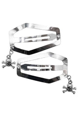Coffin Snap Clip Silver Skull Charm from Kreepsville