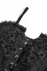 beaded floral dark siren mermaid  tank top