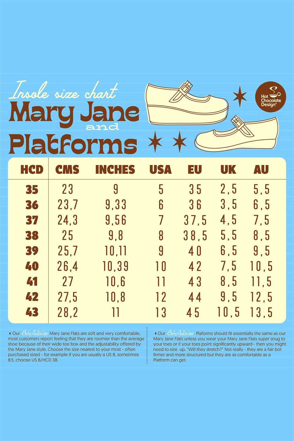 platform skull shoes size chart