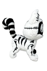 Cute goth cat plush with skeleton embroidery