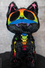 pride month black cat alternative goth plushie toy 