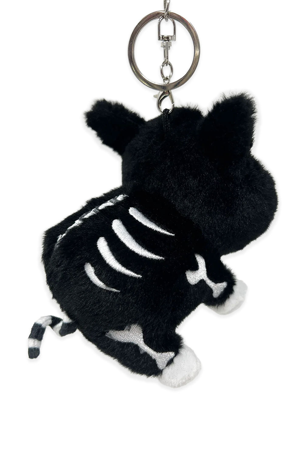 Cute goth skeleton pig keychain