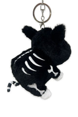 Cute goth skeleton pig keychain