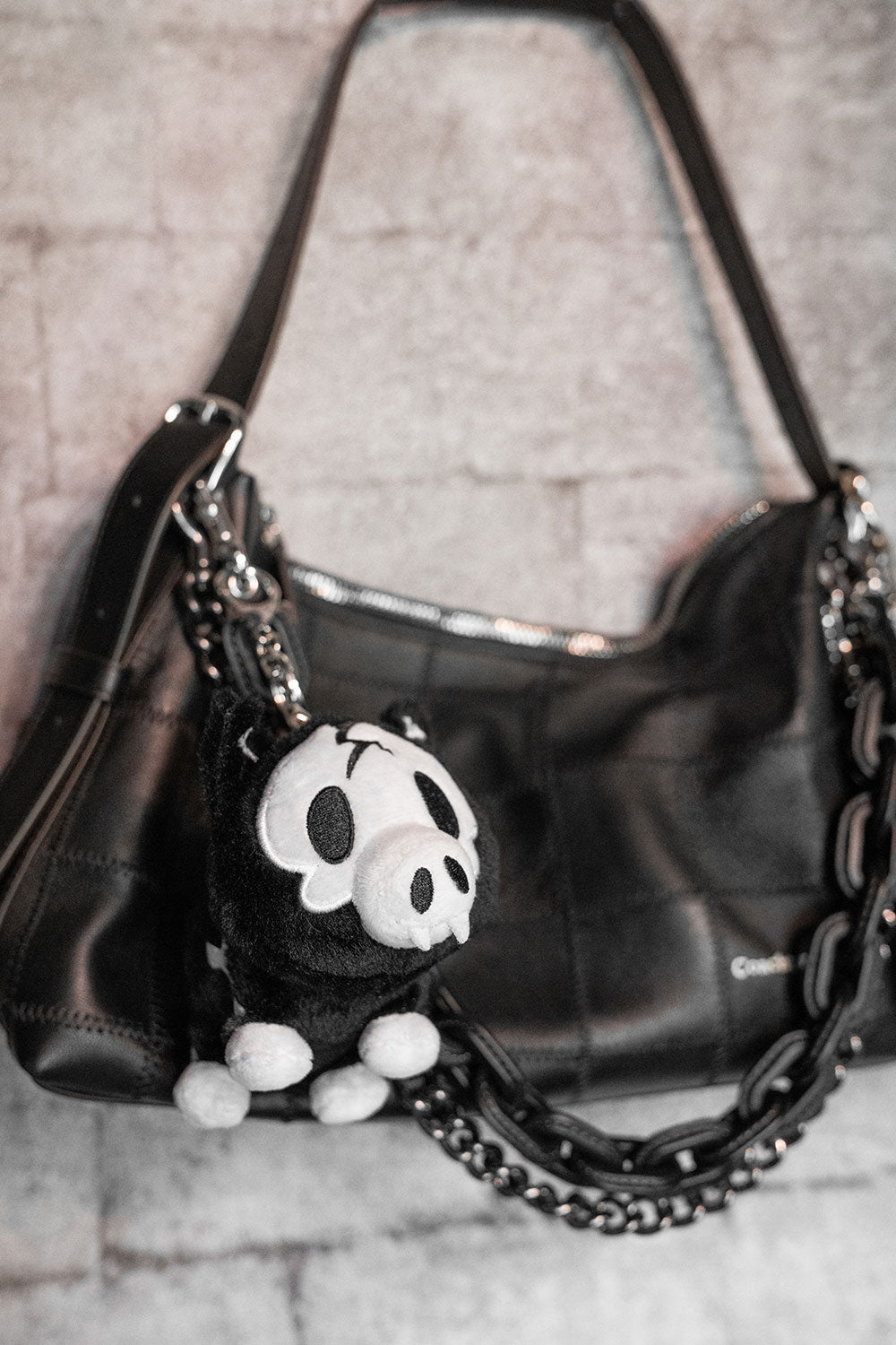 skeleton pig keychain