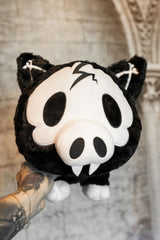 embroidered stuffed animal skeleton plushie with spiral tail