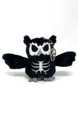 embroidered dia de los muertos owl keychain