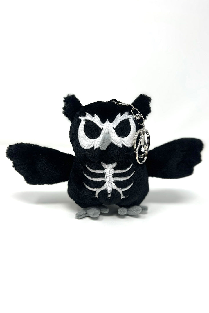 embroidered dia de los muertos owl keychain