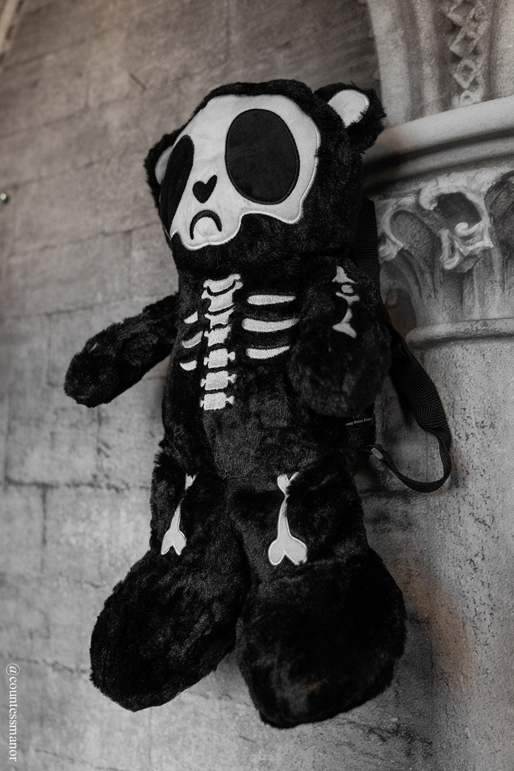 Grumpy Bones Bear Plush Backpack – VampireFreaks display picture 3