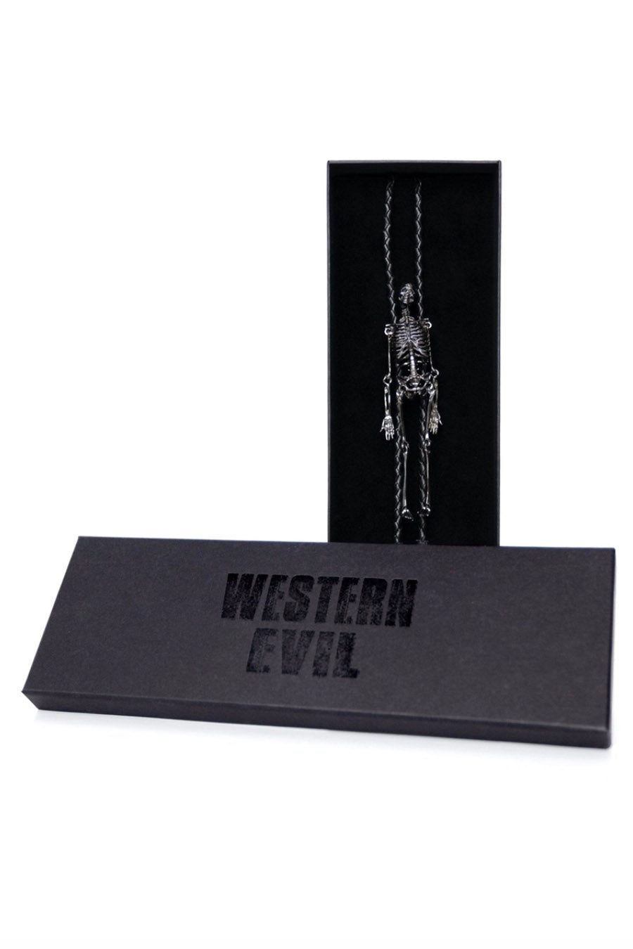 skeleton necklace bolo tie