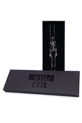 skeleton necklace bolo tie