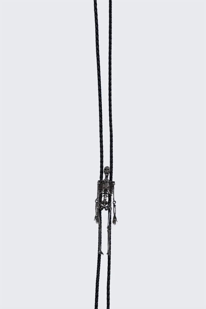 gothic skeleton necklace bolo tie