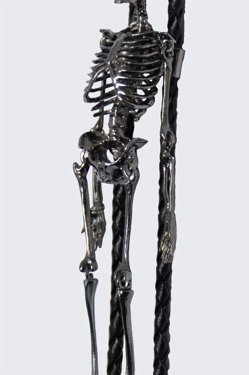 horror punk skeleton necklace bolo tie