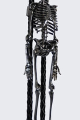 black gothabilly skeleton necklace bolo tie