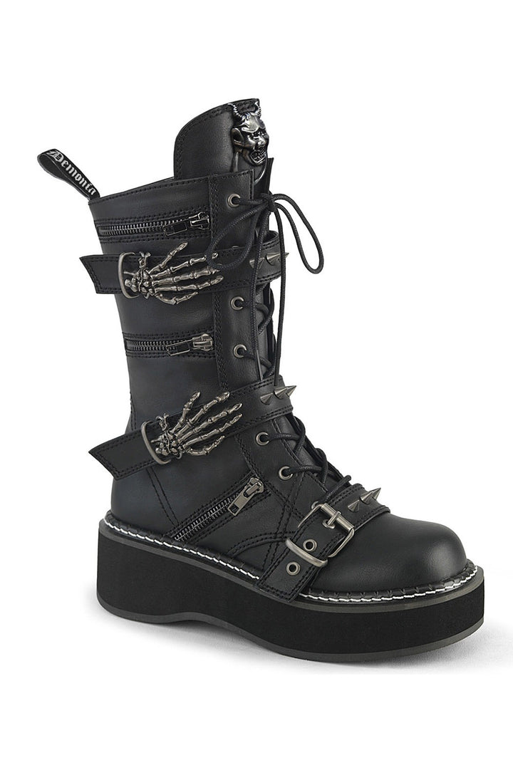 womens punk skeleton buckle demonia boots