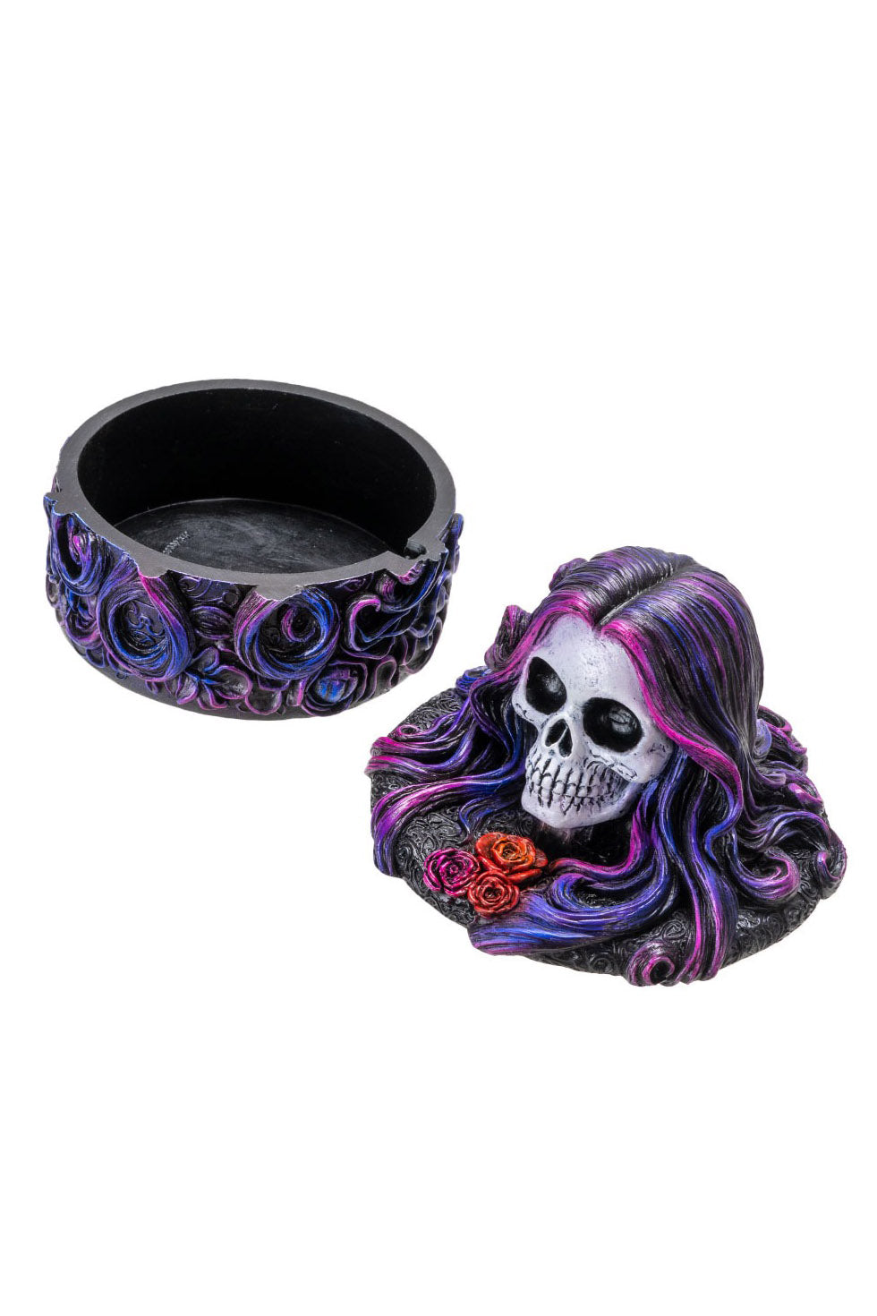 gothic storage box with skull lid 