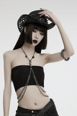 gothic skeleton spike cuff bracelet