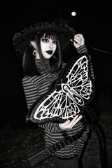 quirky whimsigoth dark novelty 3d moth skeleton backpack