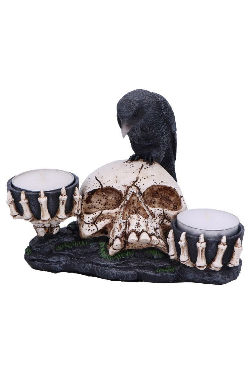 raven candle holder