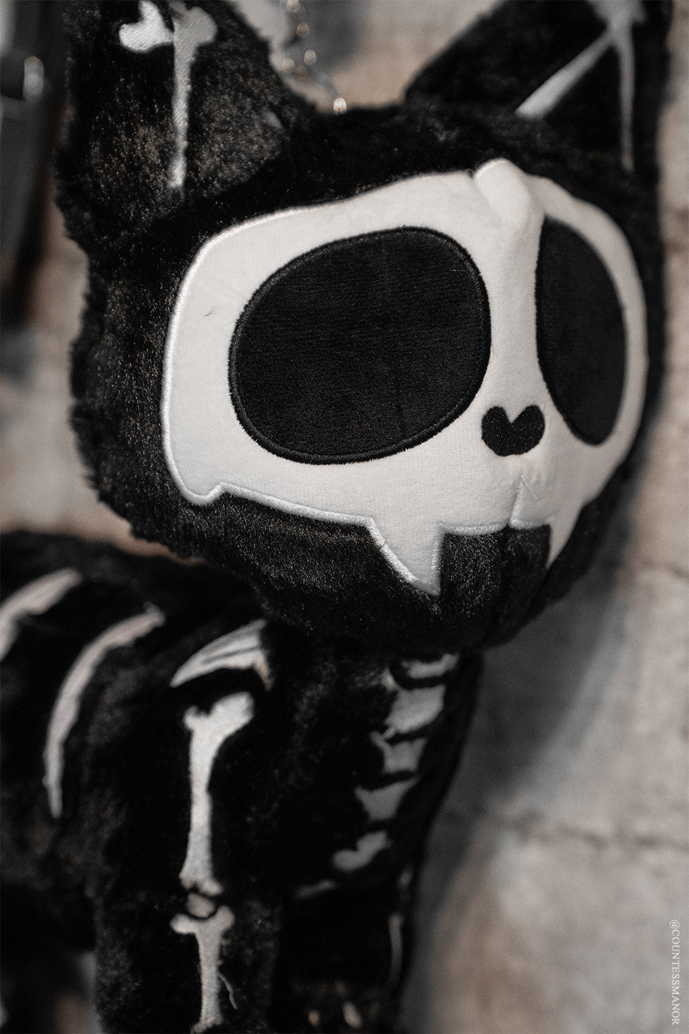 gothic vampire skeleton cat plushie toy bag