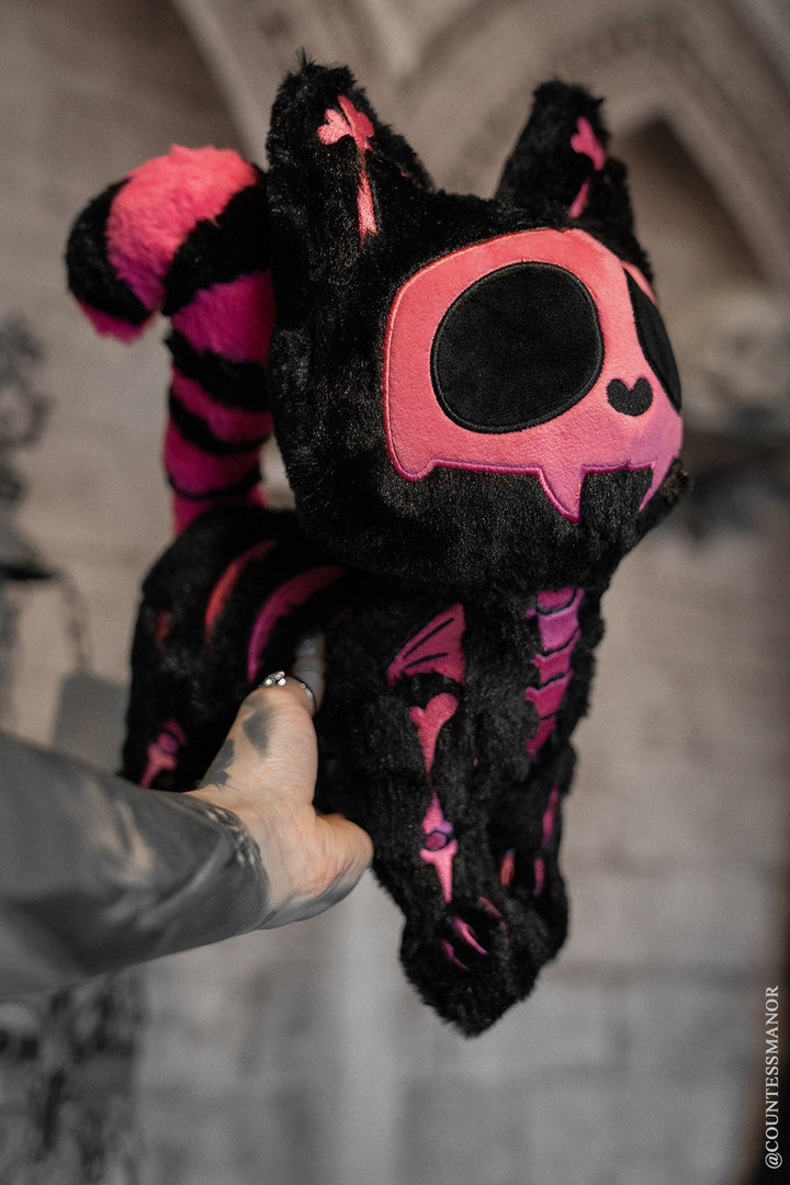 creepy cute kawaii pink skeleton cat toy 