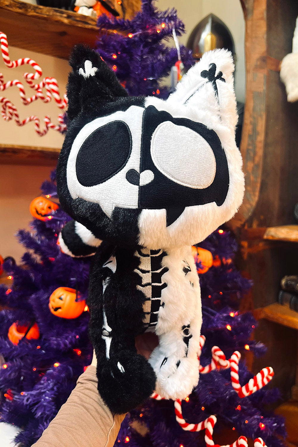 gothic cat plush toy