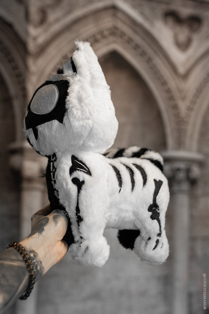 half black half white cat plushie toy