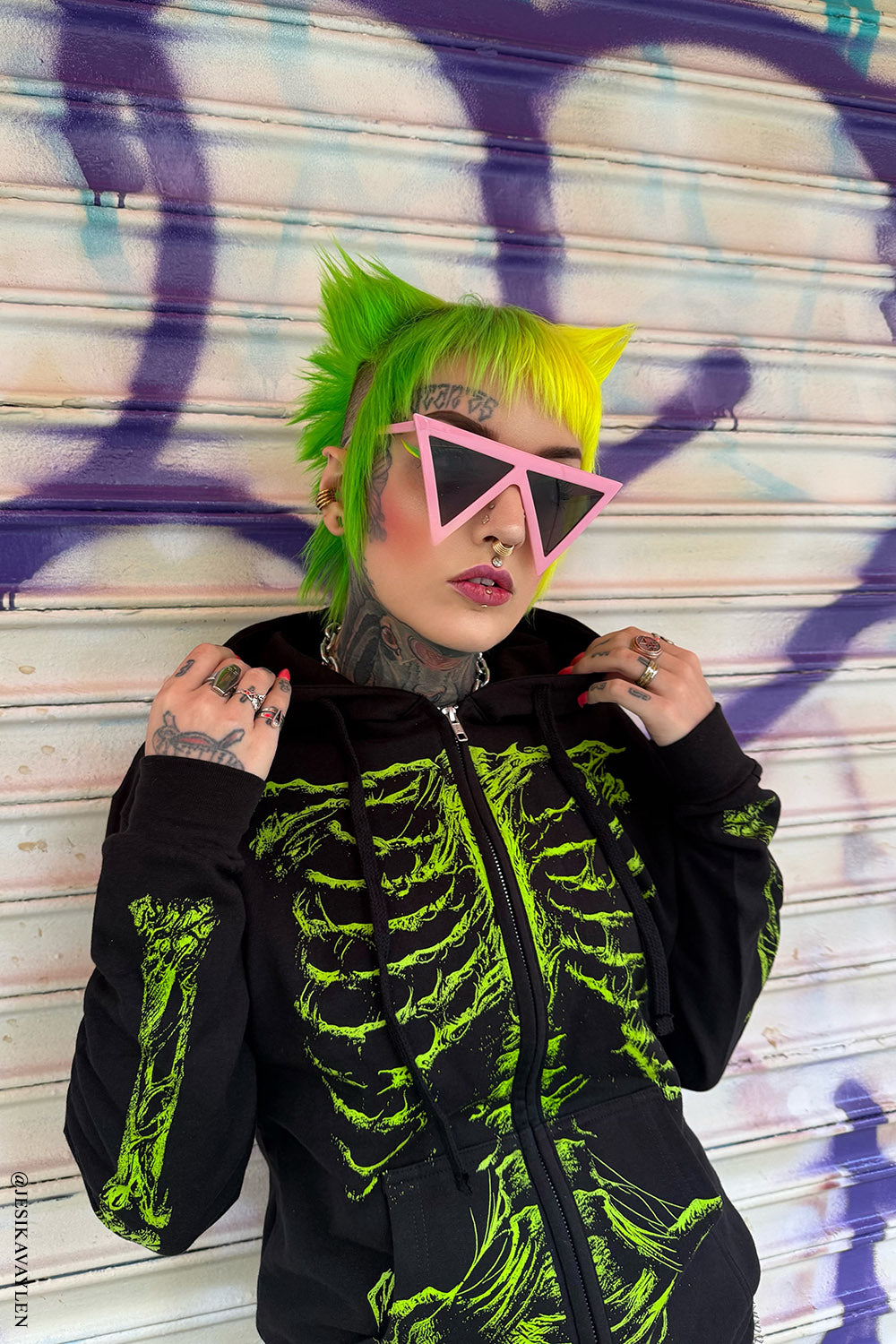 Zombie Rot Skeleton Hoodie [Monster Green] – VampireFreaks