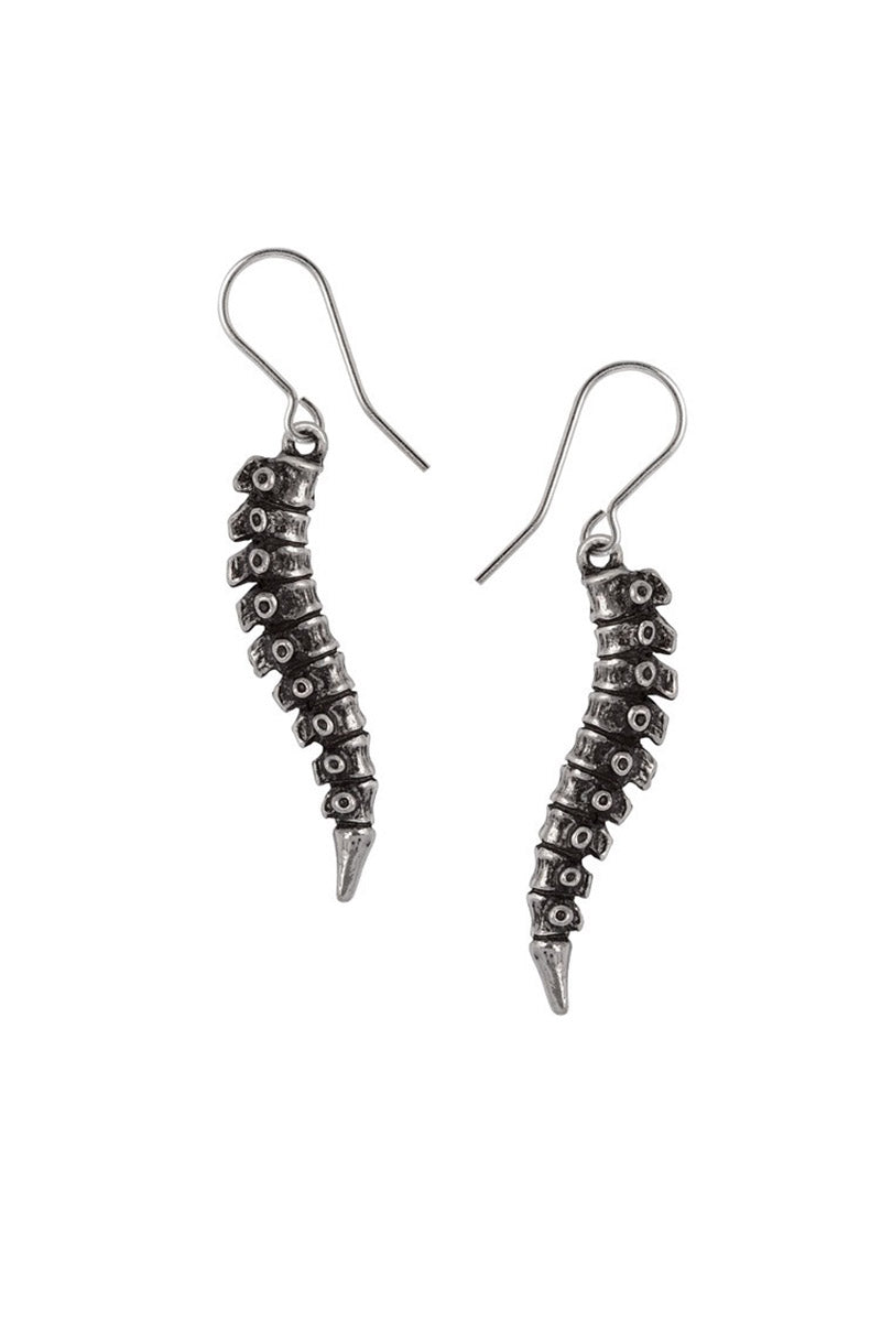 bone silver spine earrings