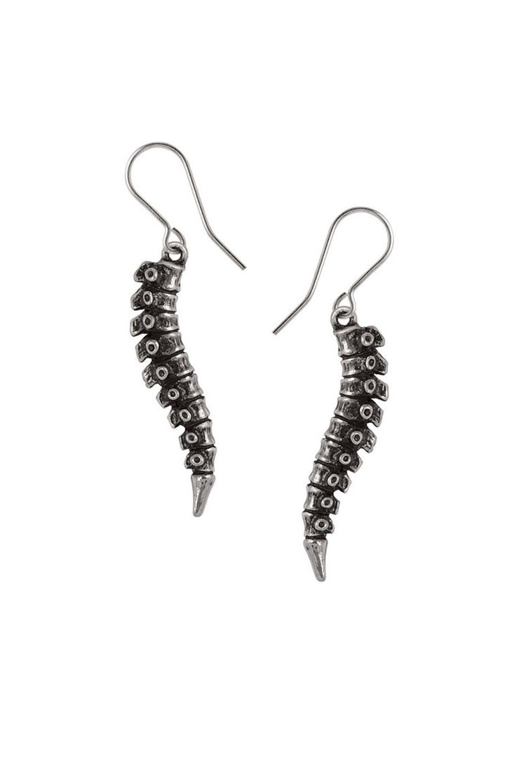 bone silver spine earrings