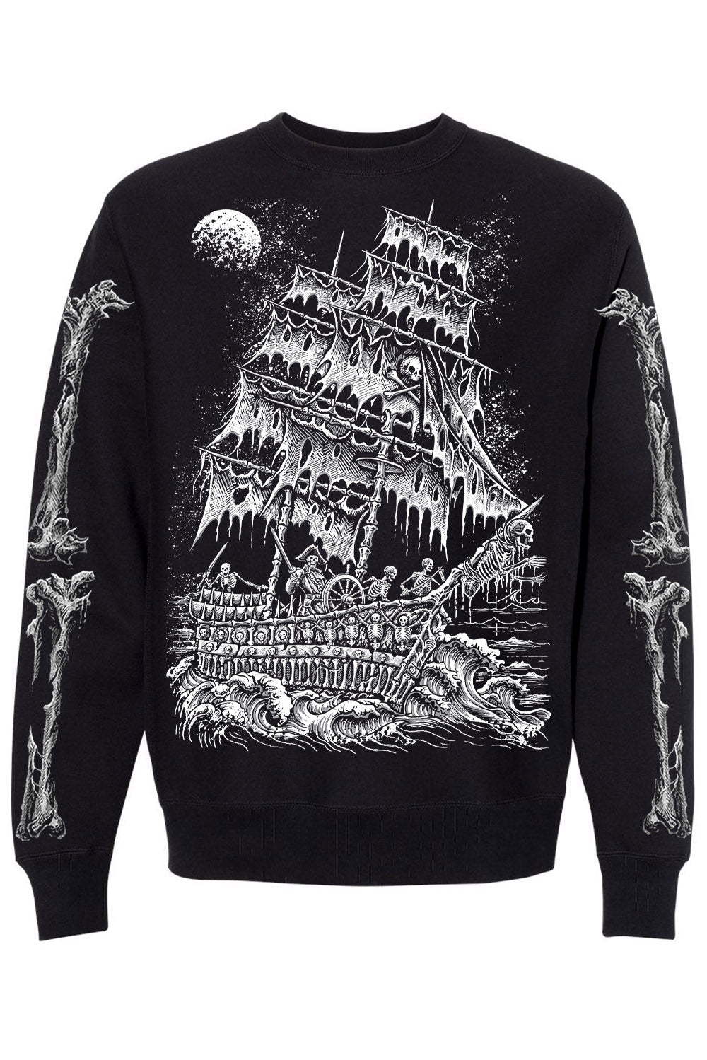 skeleton pirate ship sweatshirt