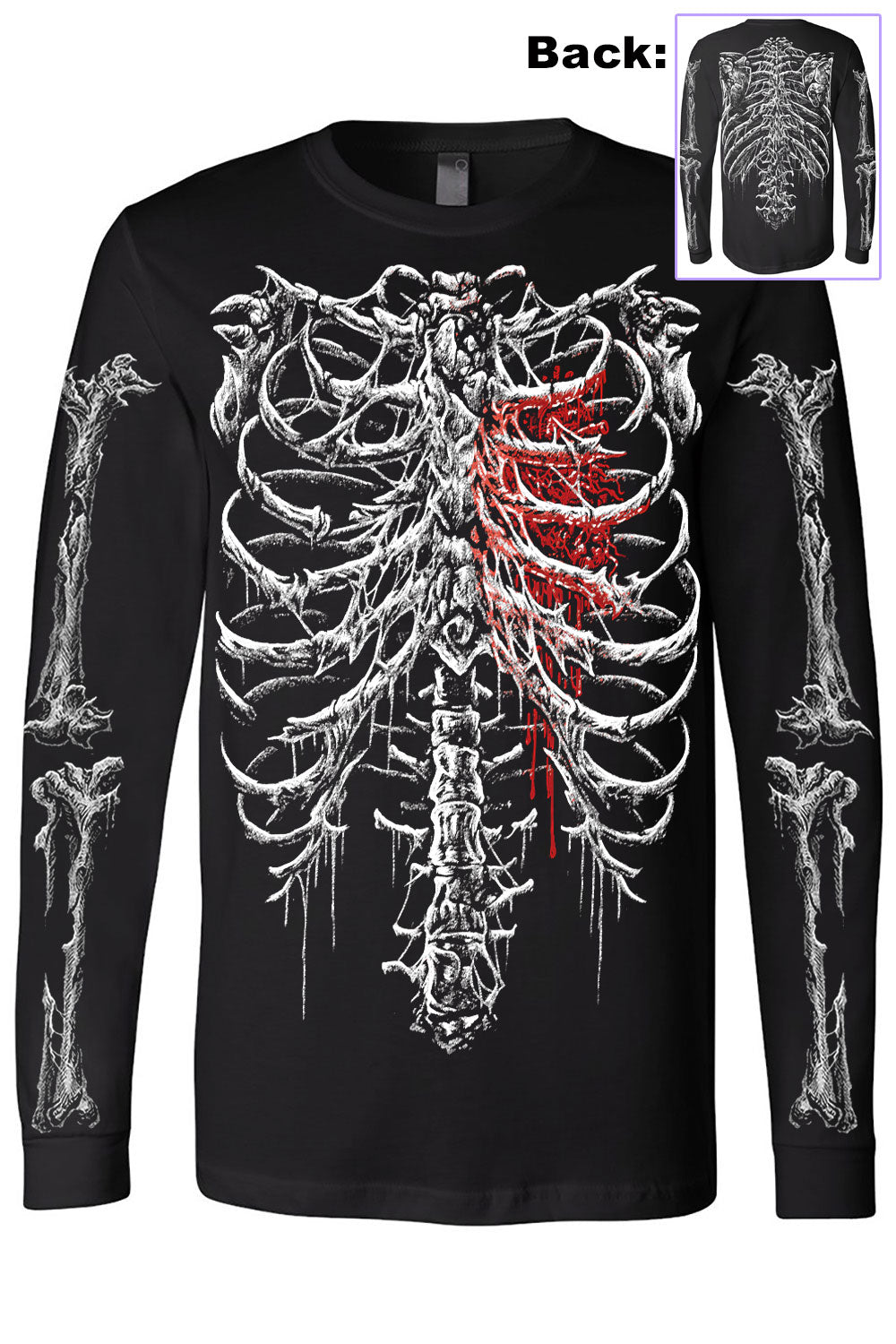 Bleeding Heart Skeleton T-shirt – VampireFreaks