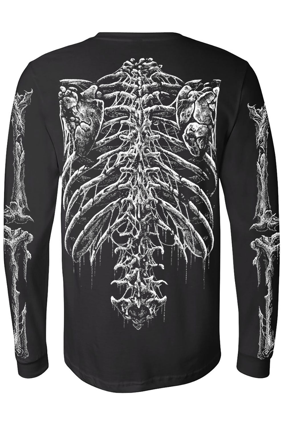 mens long sleeve skeleton sleeve t-shirt